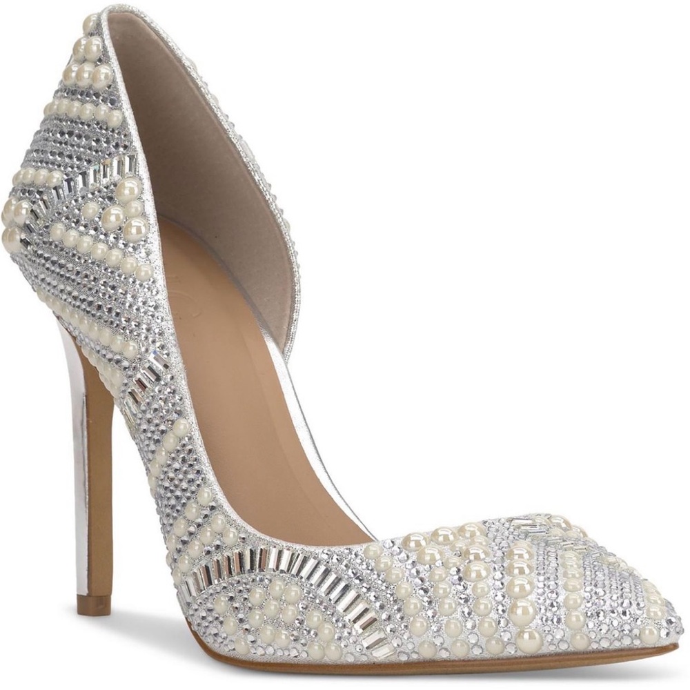 International Concepts Kenjay Womens Rhinestone Pointed Toe D'Orsay Heels
